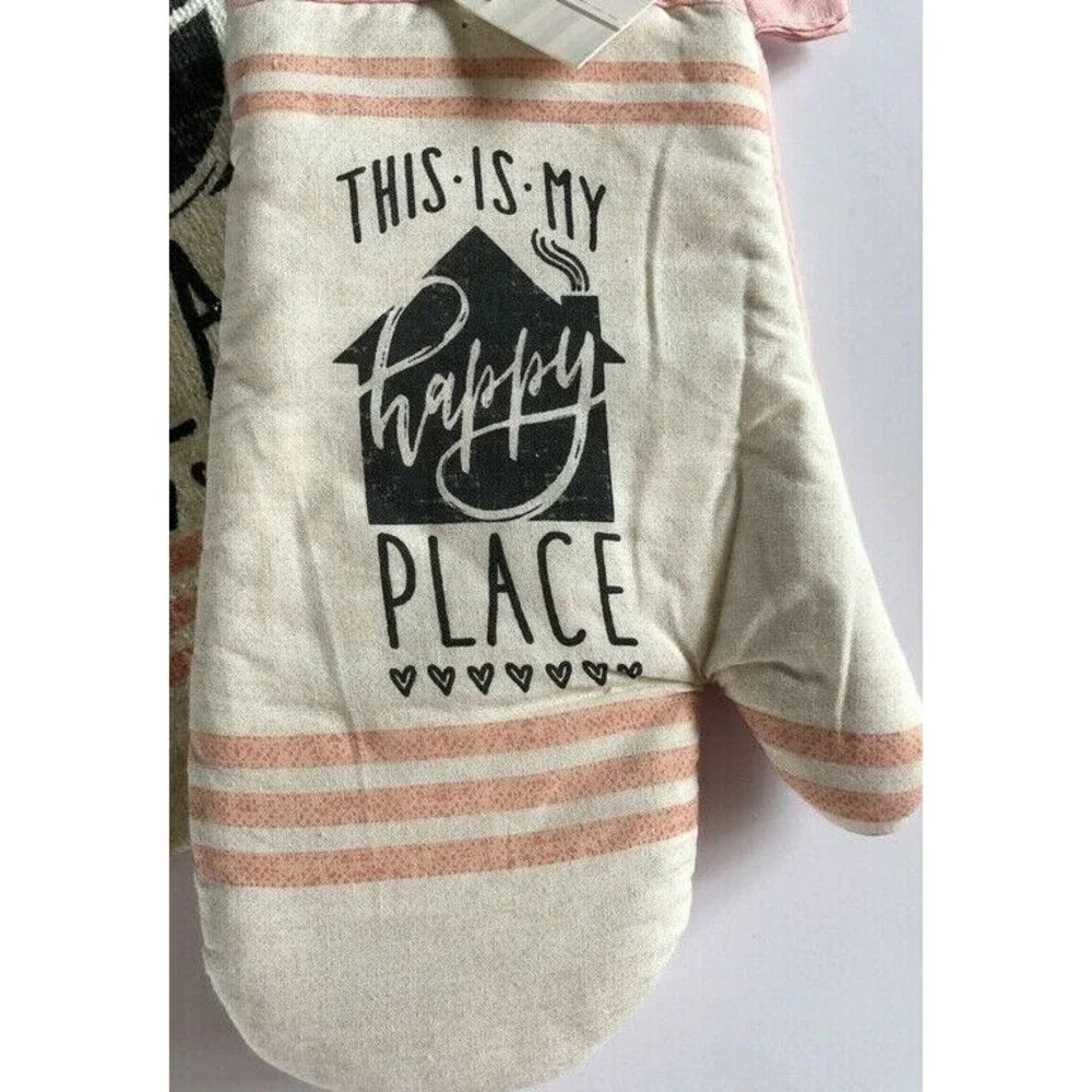 Oven Mitt Potholder Dish Towels Set of 4 This is My Happy Place Beach Summer